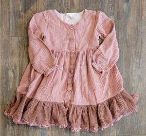 Matilda Jane Just Imagine Veda Girls Crinkle Knit Color Block Dress Cedar Size 6